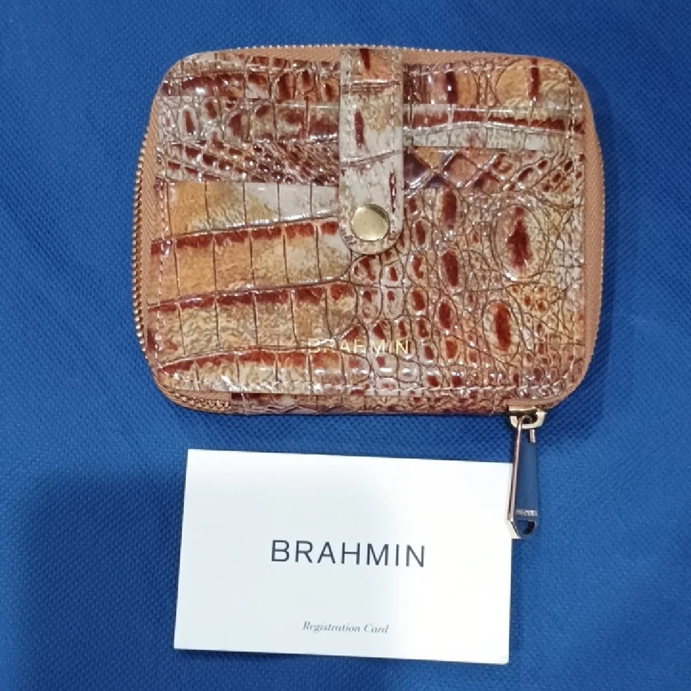 Brahmin Embossed Leather Wallet in Brown and Tan - Picture 5 of 5